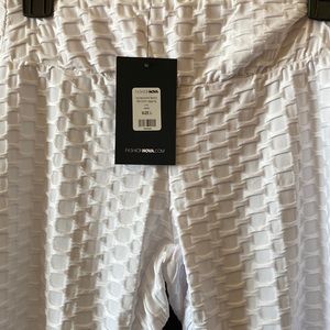 Fashion Nova Honeycomb Booty Scrunch Leggings WHITE, BLACK AND PINK